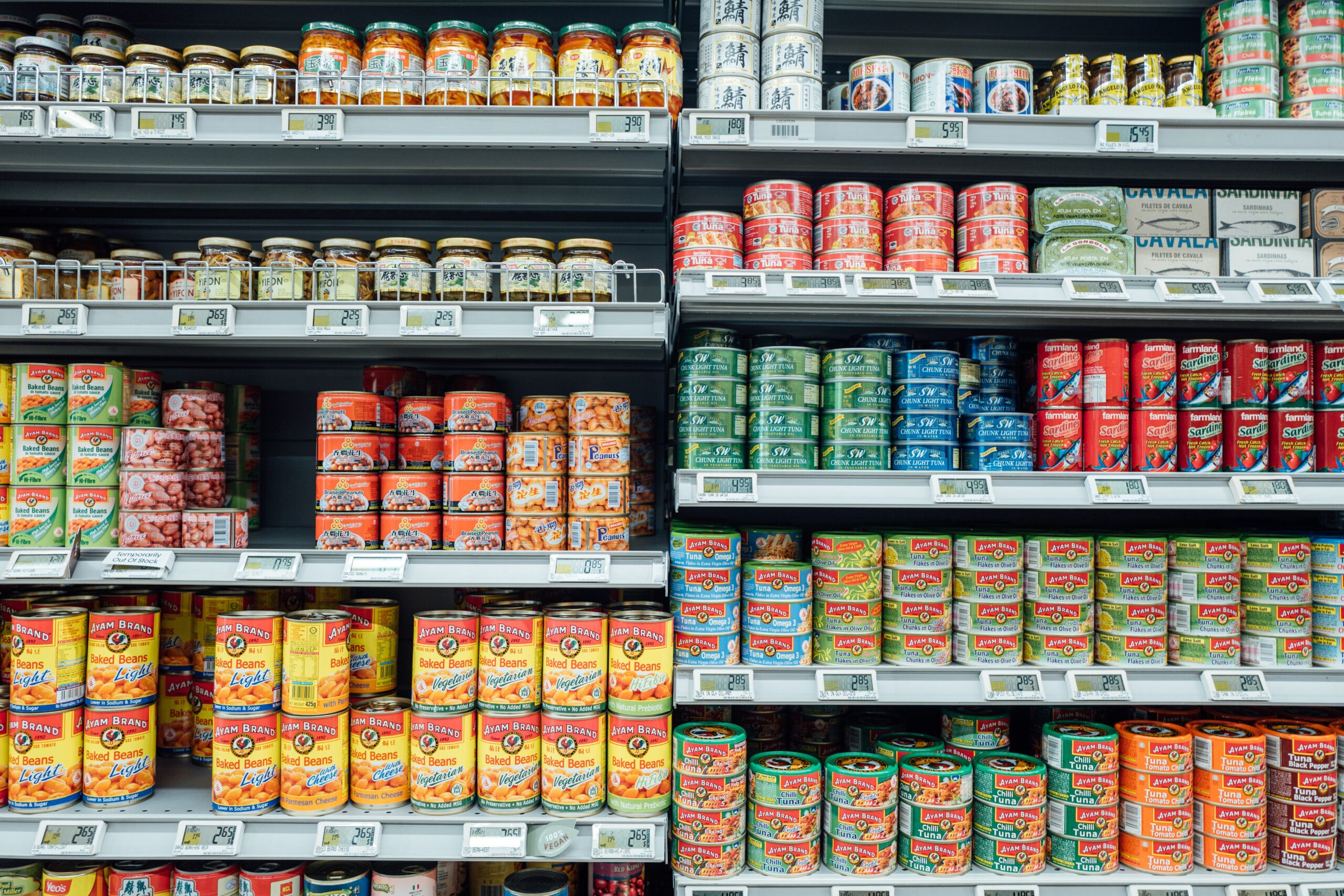 Supermarket shelf. Image from Unsplash.