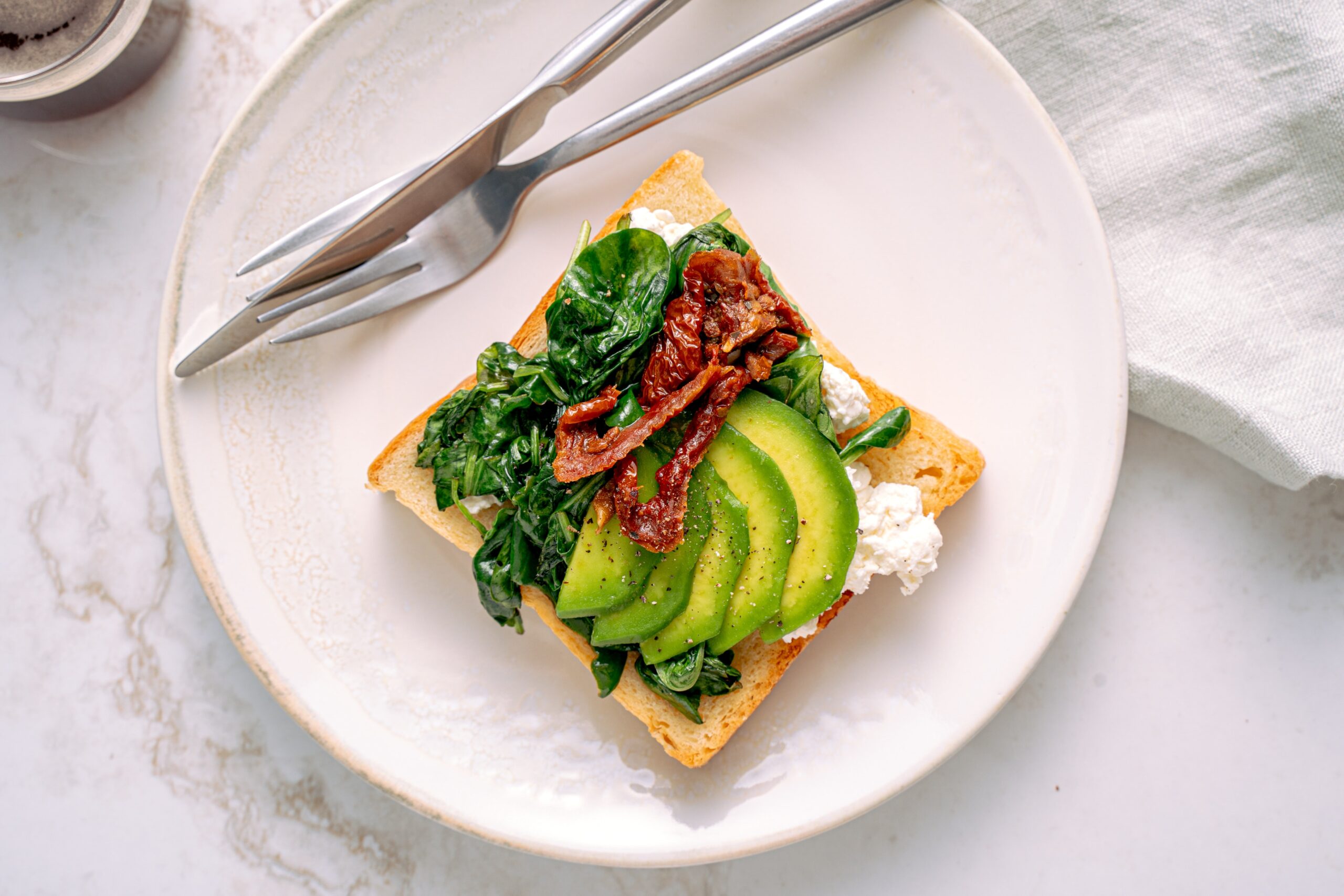 Avocado toast is a popular breakfast meal.