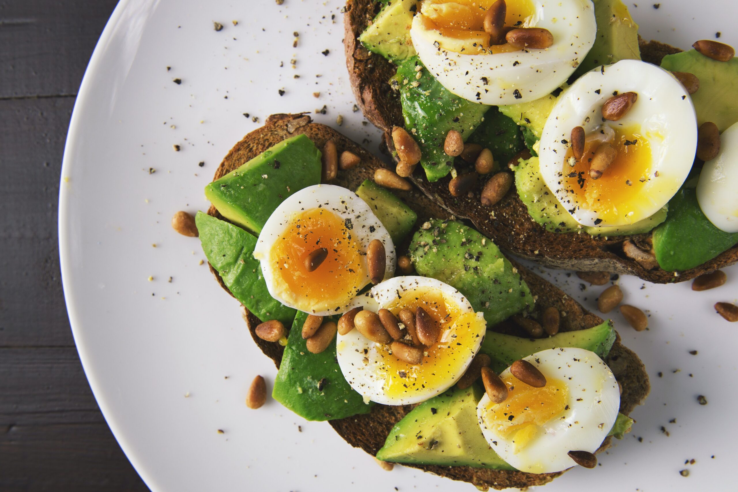 Avocado toast with eggs is a great for a diabetes-friendly meal and is packed with protein.