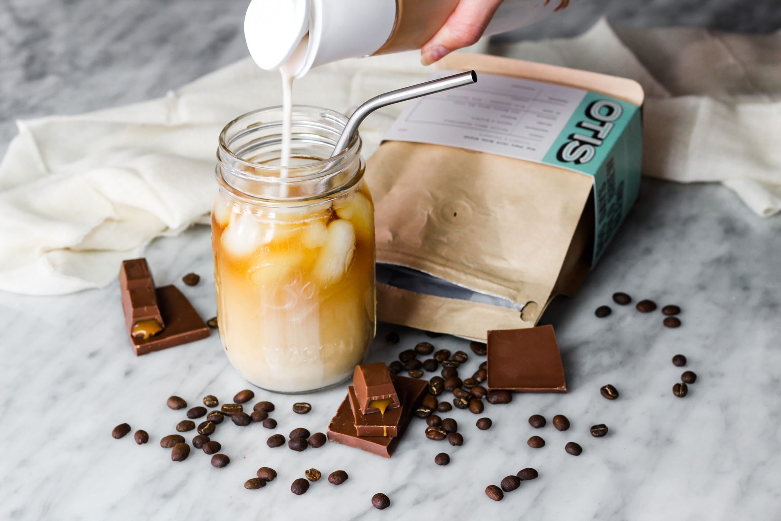 Creamer and milk is a common source of carbohydrates and sugar in coffee.